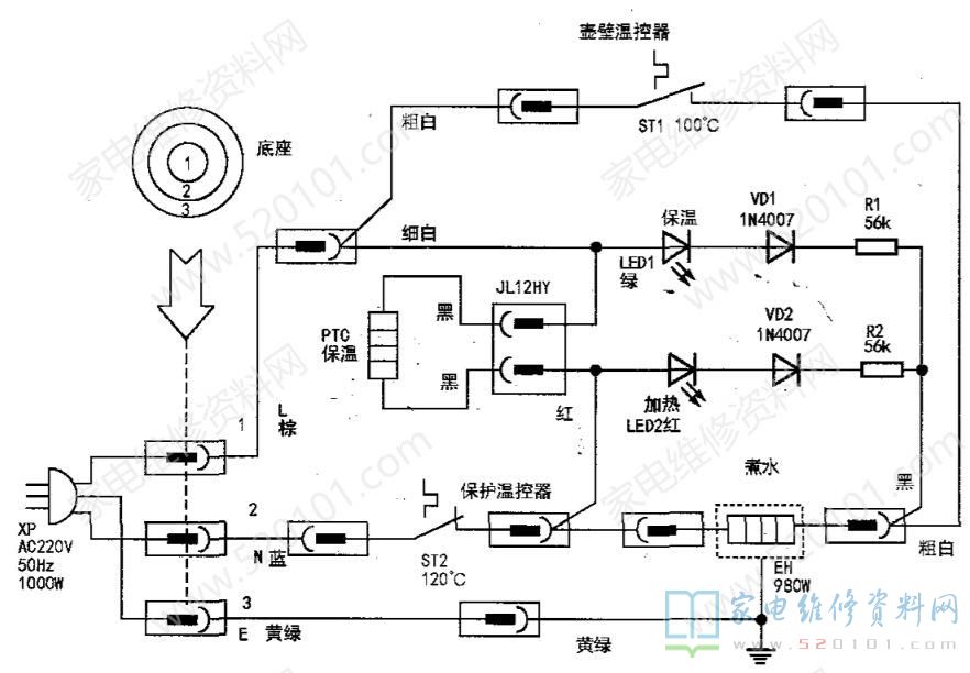 热水壶电路板工作原理